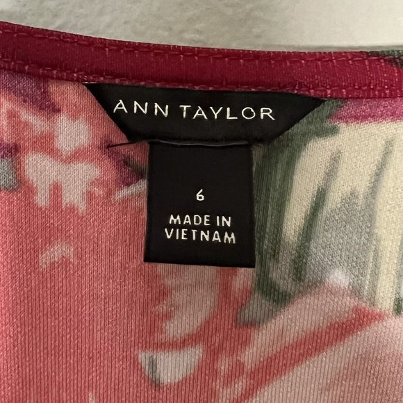 Ann Taylor Womens Floral Wrap Dress Size 6 - Picture 7 of 8